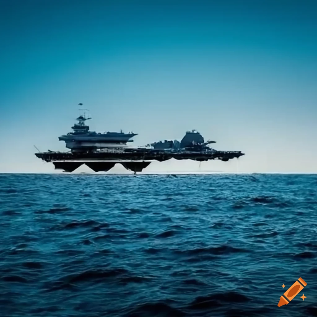 aircraft carrier flying through blue skies
