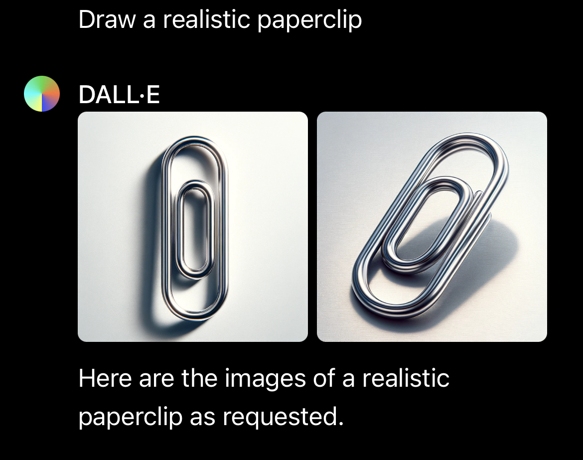 ask it to draw a paperclip