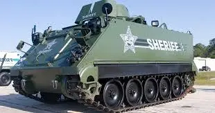 A police tank