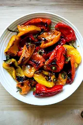 4-Ingredient Balsamic-Roasted Peppers | Alexandra's Kitchen