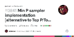 Min P sampler implementation [alternative to Top P/Top K] by kalomaze · Pull Request #3841 · ggerganov/llama.cpp