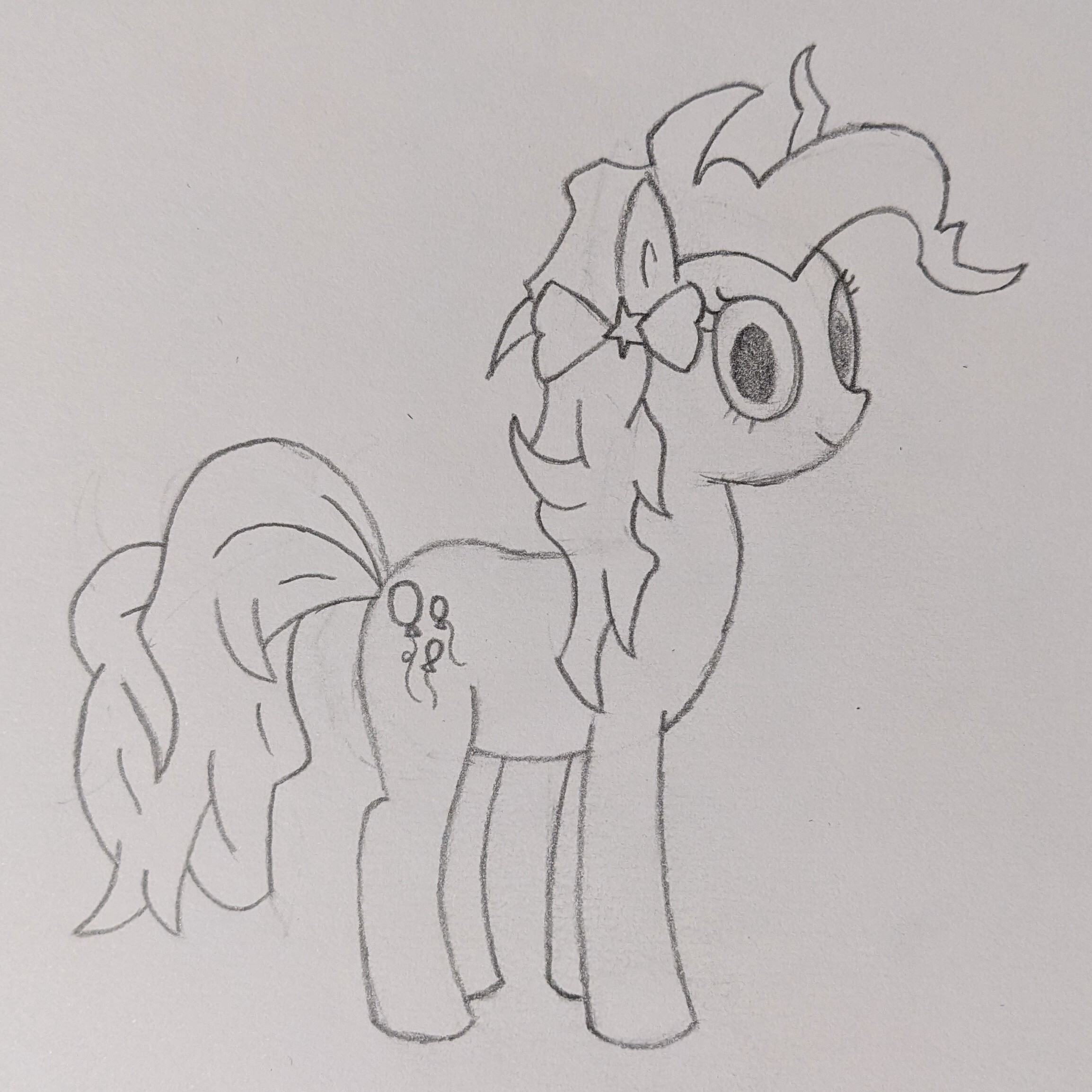 pinkie pie sketch with not so bubbly mane