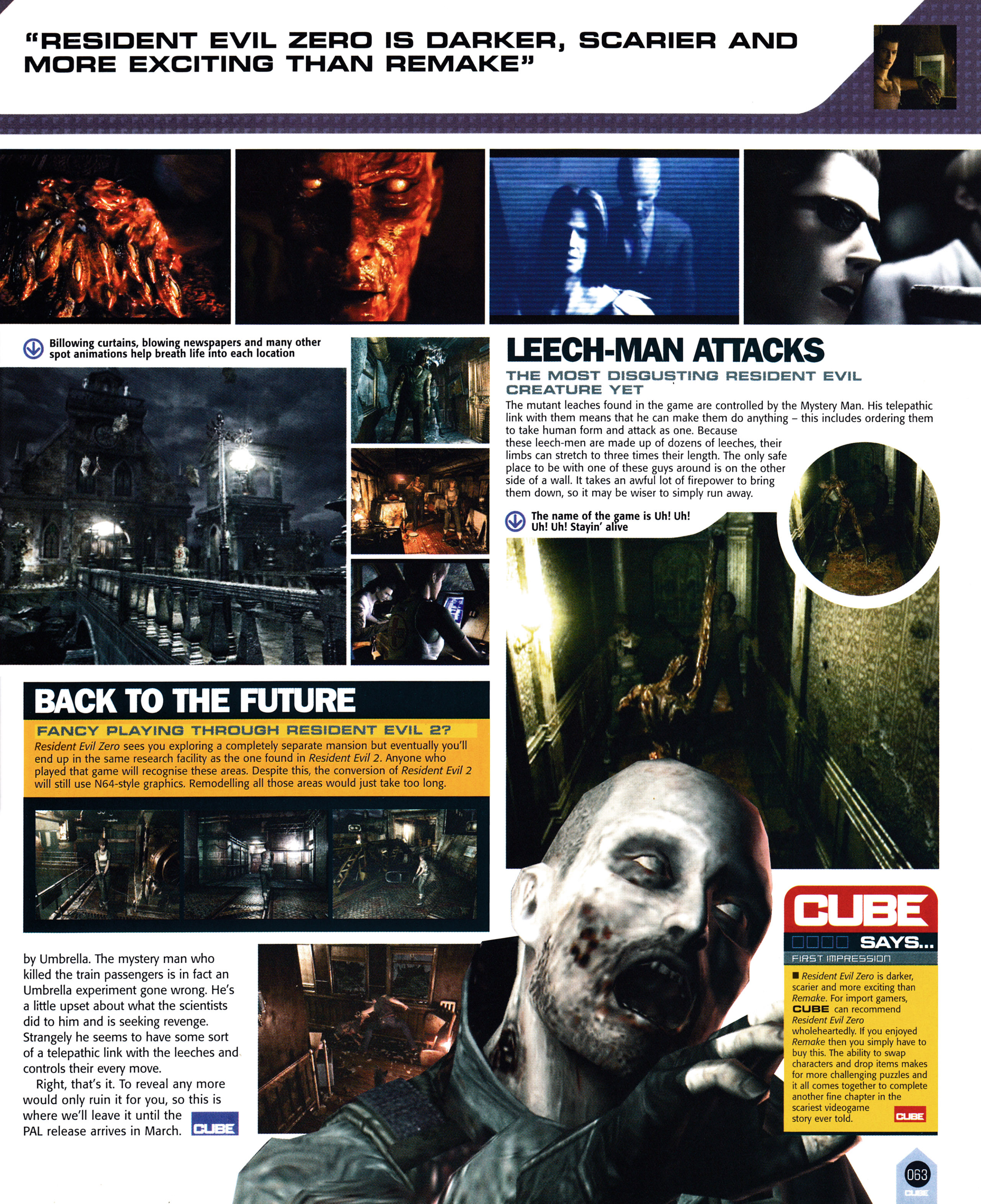 
Preview for Resident Evil Zero on GameCube.
Taken from Cube 14 - January 2003 (UK)