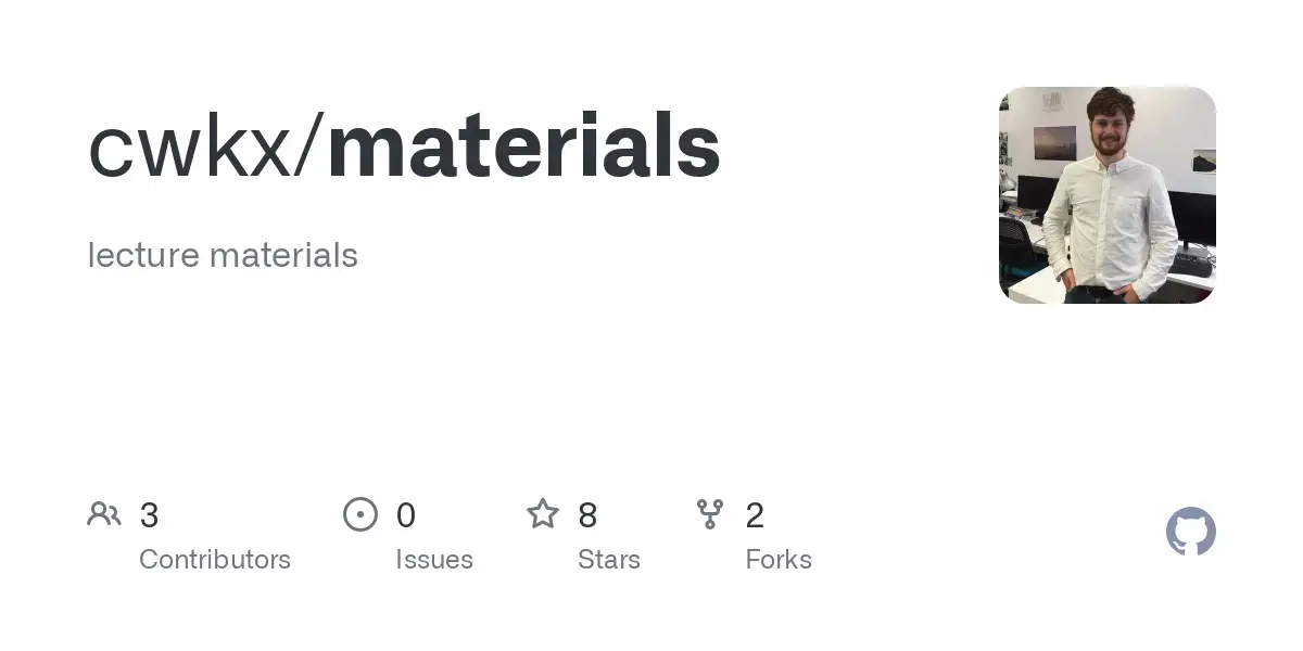 GitHub - cwkx/materials: lecture materials