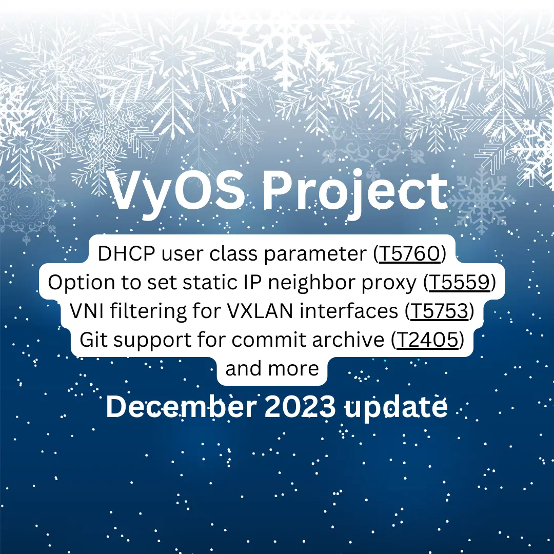 VyOS Project December 2023 update