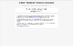 Synthetic Sentence Generator