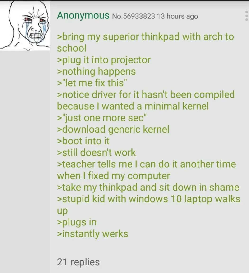 Anon uses arch btw