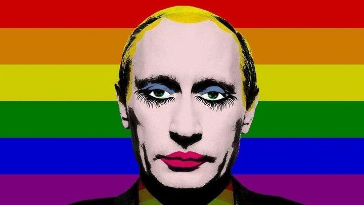 Gay Putin - the caricature he doesn't like