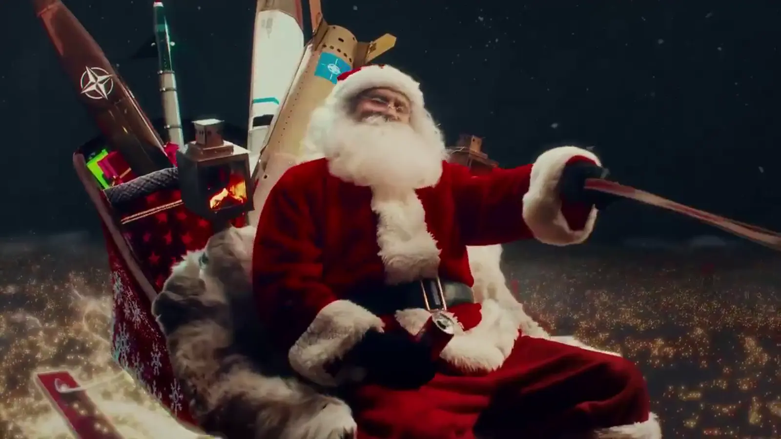 'NATO Santa' shot down over Moscow in apparent Russian propaganda video