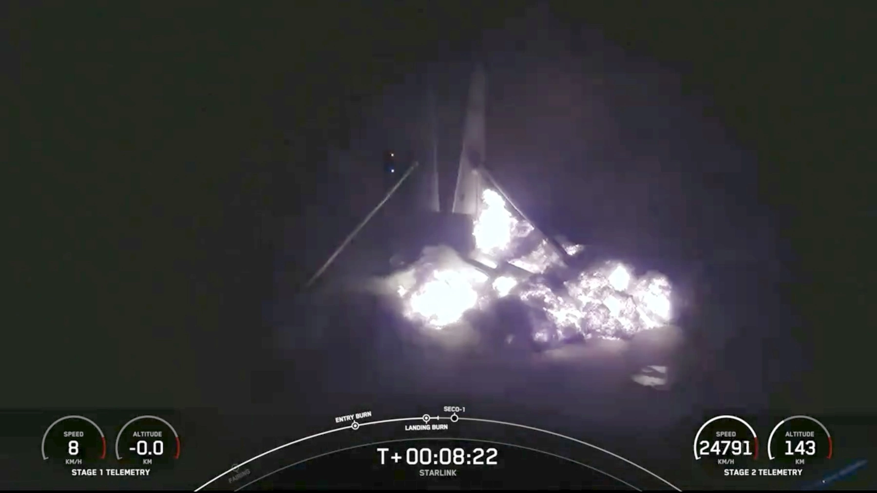 Falcon 9 booster lost in rare unsuccessful landing