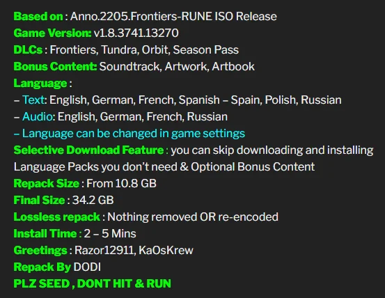 Anno 2205: Ultimate Edition (v1.8.3741.13270 + All DLCs + Bonus Content + MULTi6) (From 10.8 GB) [RUNE / DODI Repack]