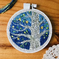 An embroidery of Mallorn tree by Norloth [Not OC]