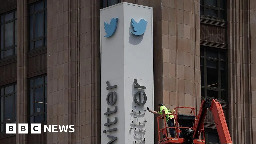 Watch: Twitter HQ sign change halted as police arrive