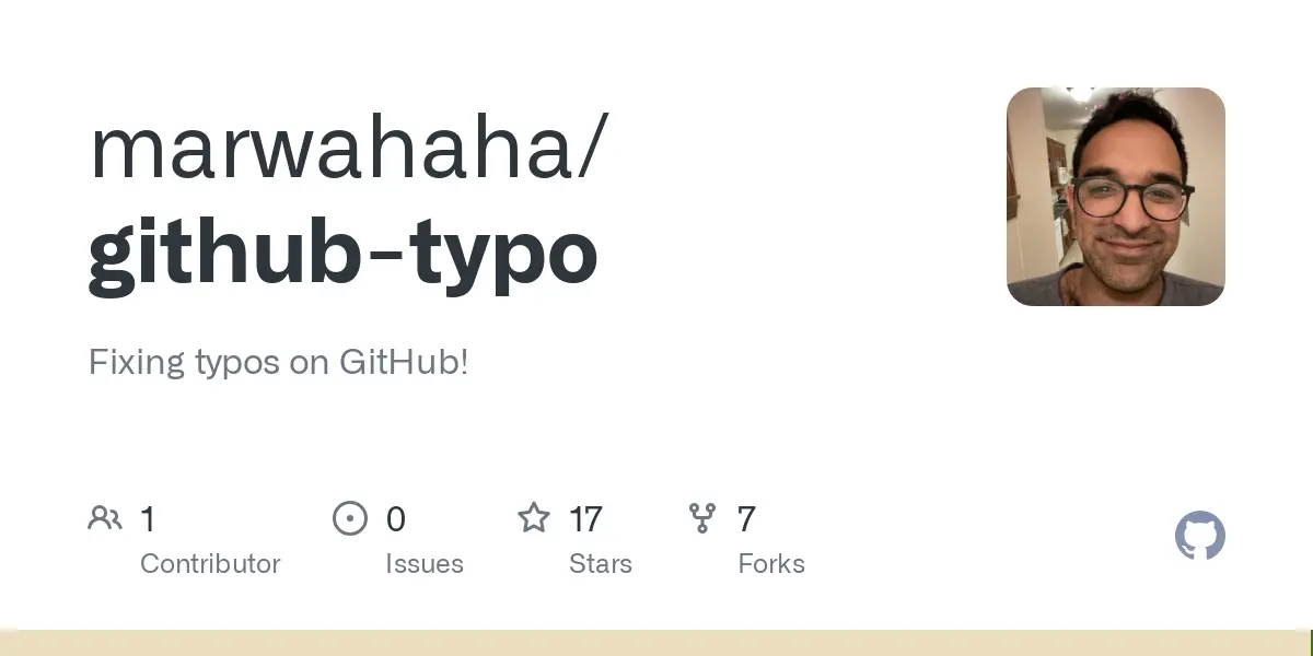 GitHub - marwahaha/github-typo: Fixing typos on GitHub!