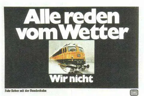 Die Bundesbahn redet nicht vom Wetter