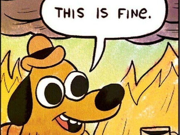 second panel of this is fine meme