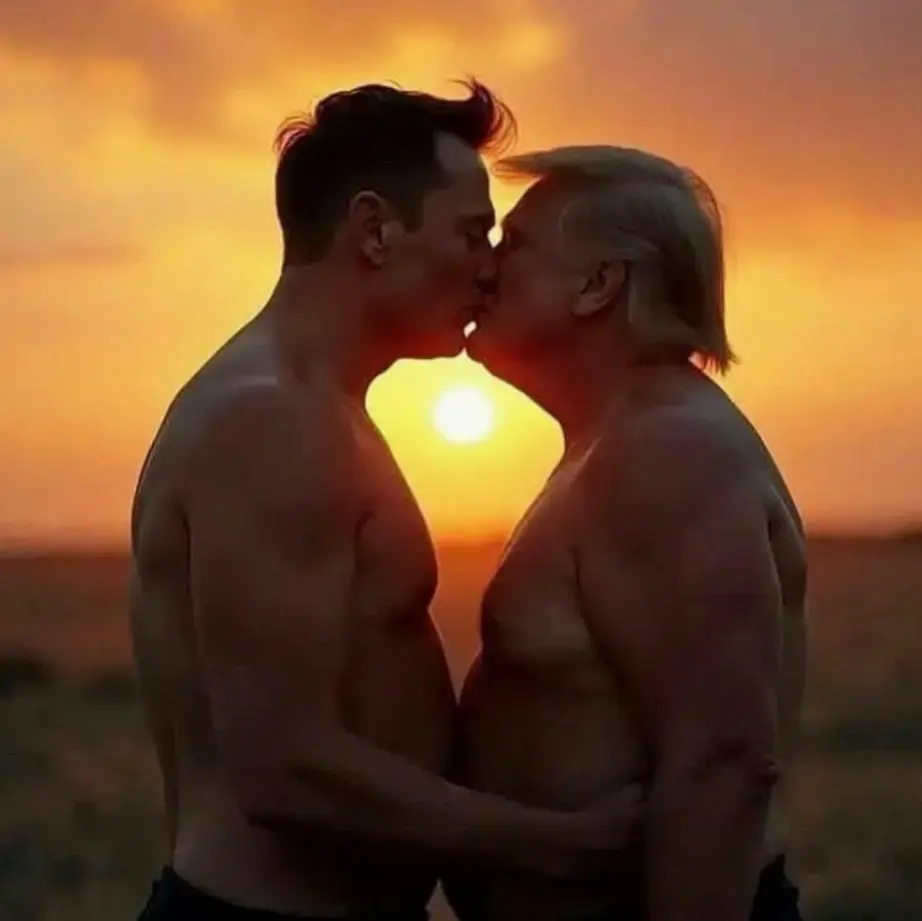 AI-generated picture of Trump and Musk kissing